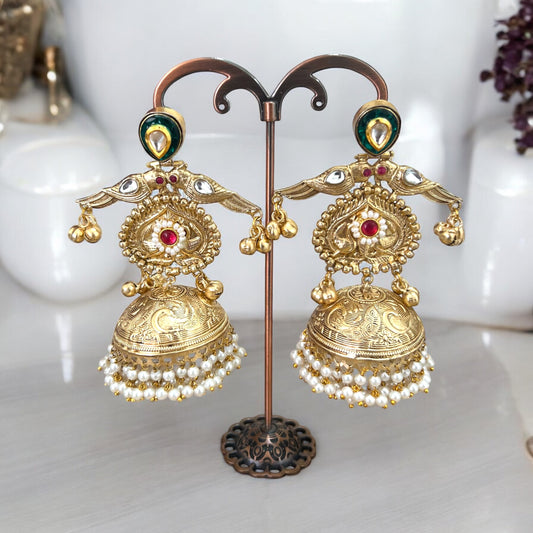 Love Bird Fusion Jhumkas