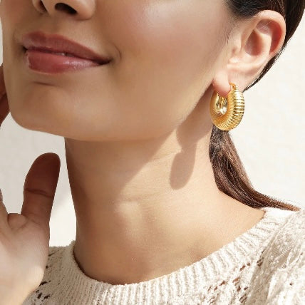 Aamara gold Plated Chunky hoops