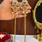 Alia 18k Gold Plated Kashmiri Dejhoor Earrings with Doublet Stone