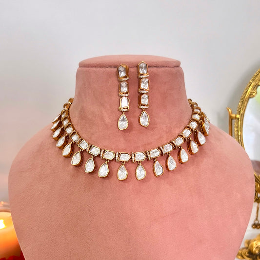 Ridhima Gold Plated Moissanite Necklace Set