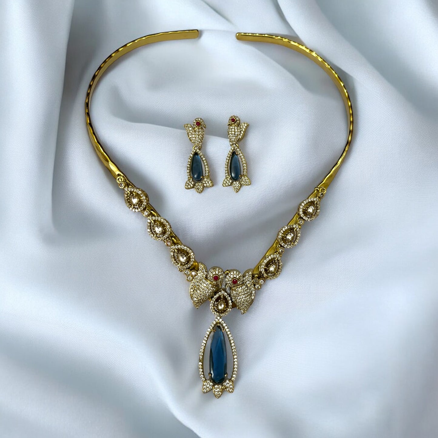 Aamara Statement Gold Plated Hasli Jewellery set