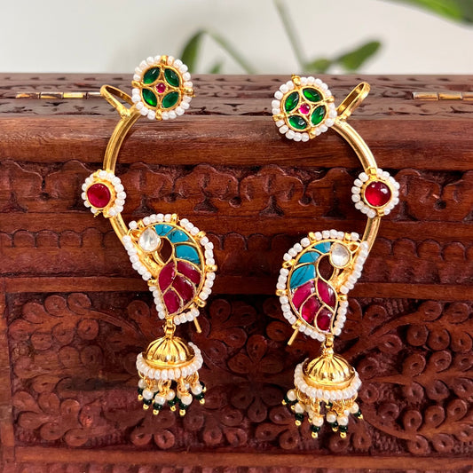 Radhika Gold plated Kaanphool Earrings