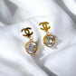 Crystal CC minimal Gold plated Earrings