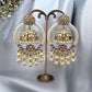Two in One Noor Kundan Chandbalies with Detachable Jhumkas