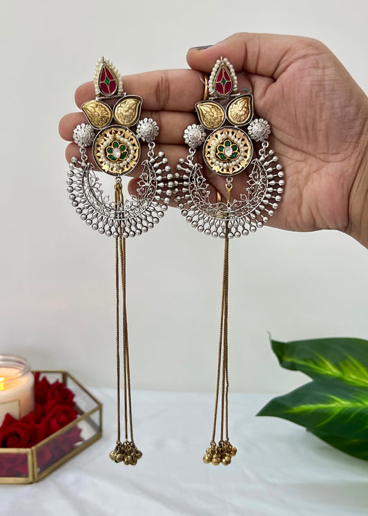Ashmeet Dual tone Kashmiri Dejhoor Earrings