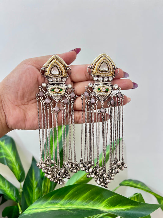 Zenaat Silver Plated Kashmiri Earrings