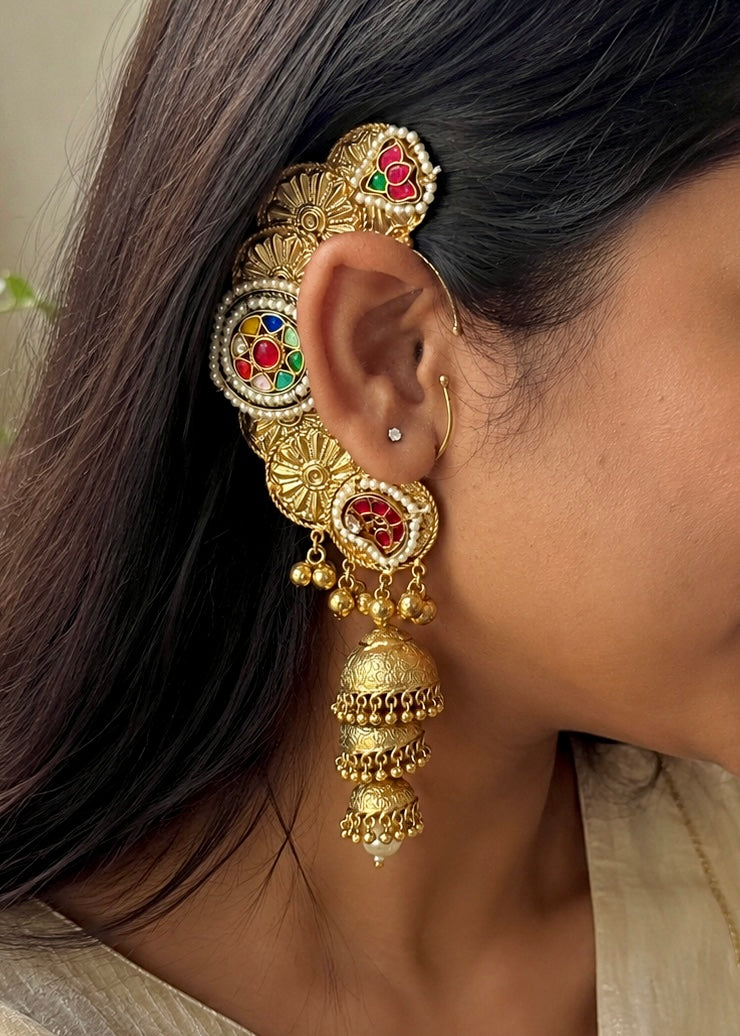 Ipsha fusion Gold plated Kanpasha earrings