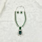 Emerald Green Nita Ambani Inspired American Diamond Jewellery Set