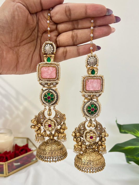 Sahiba Jhumkas with Ear Cuff and Ear Chain