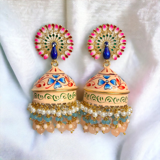 Aamara Peacock Meenakari Jhumka