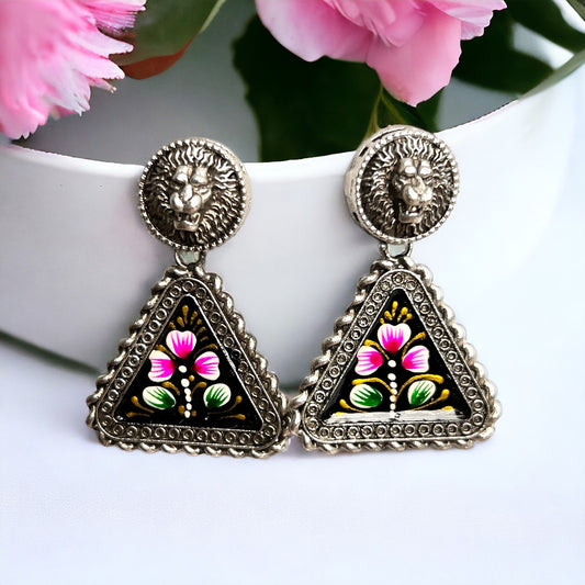 Sherni Oxidized Meenakari Earrings