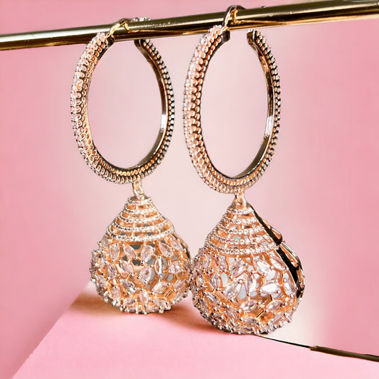 Lucy American Diamond Earrings (Rose Gold)