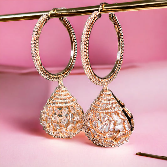 Lucy American Diamond Earrings (Rose Gold)