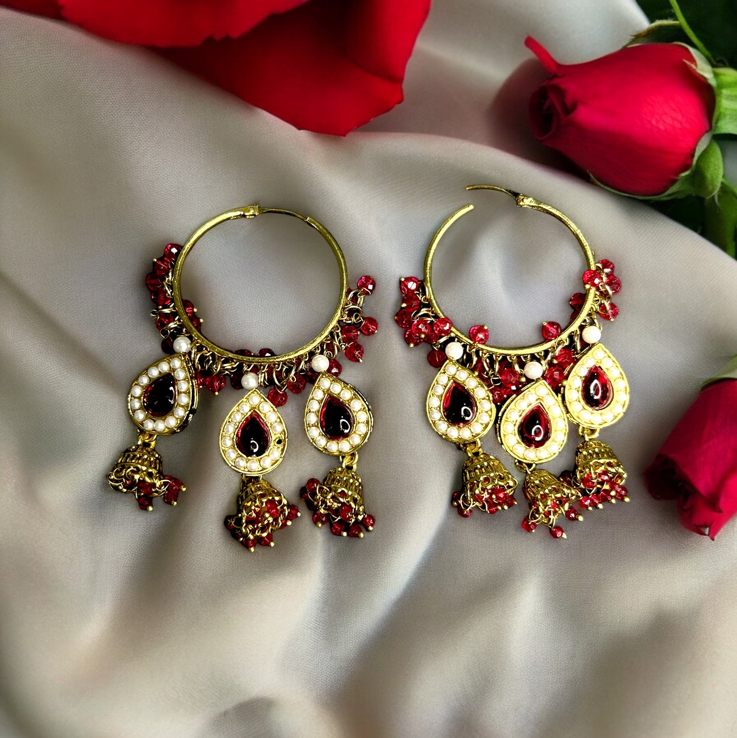 Mira Earrings (Magenta)