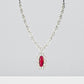Victoria American Diamond Necklace with Earrings (Wine Red)