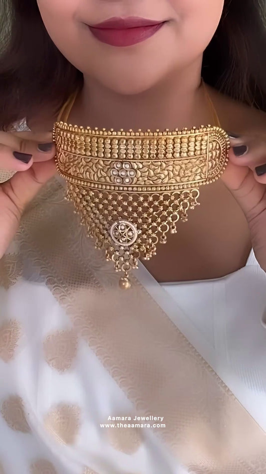 Minakshi Gold Plated Choker Jewellery set with Maangtikka