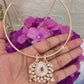 Ruby Red Aarya Gold Plated Moissanite Hasli Jewellery set