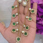 Emerald Green Radhika Moissanite Kundan Jewellery set