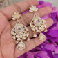 Purple Aarya Gold Plated Moissanite Hasli Jewellery set