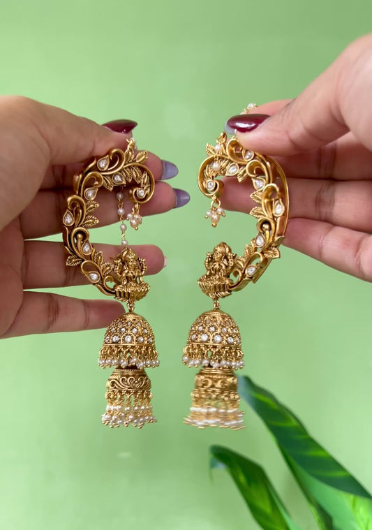 Mahalaxmi Gold Plated Kanphool Earrings