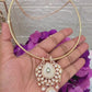 Emerald Green Aarya Gold Plated Moissanite Hasli Jewellery set